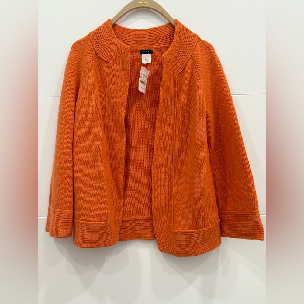 NWT J. Crew Orange Wool Blend Cardigan